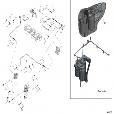 Group 63: Low Pressure Fuel Line, continued  第63組：低壓燃油管路，&amp;amp;amp;ldquo;GM93289,&amp;amp;amp;rdquo;&amp;amp;amp;ldquo;GM93285,&amp;amp;amp;rdquo;&amp;amp;amp;ldquo;GM91650,&